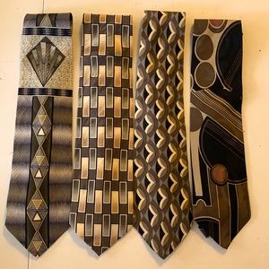 Lot of 4 Designer Silk Neckties